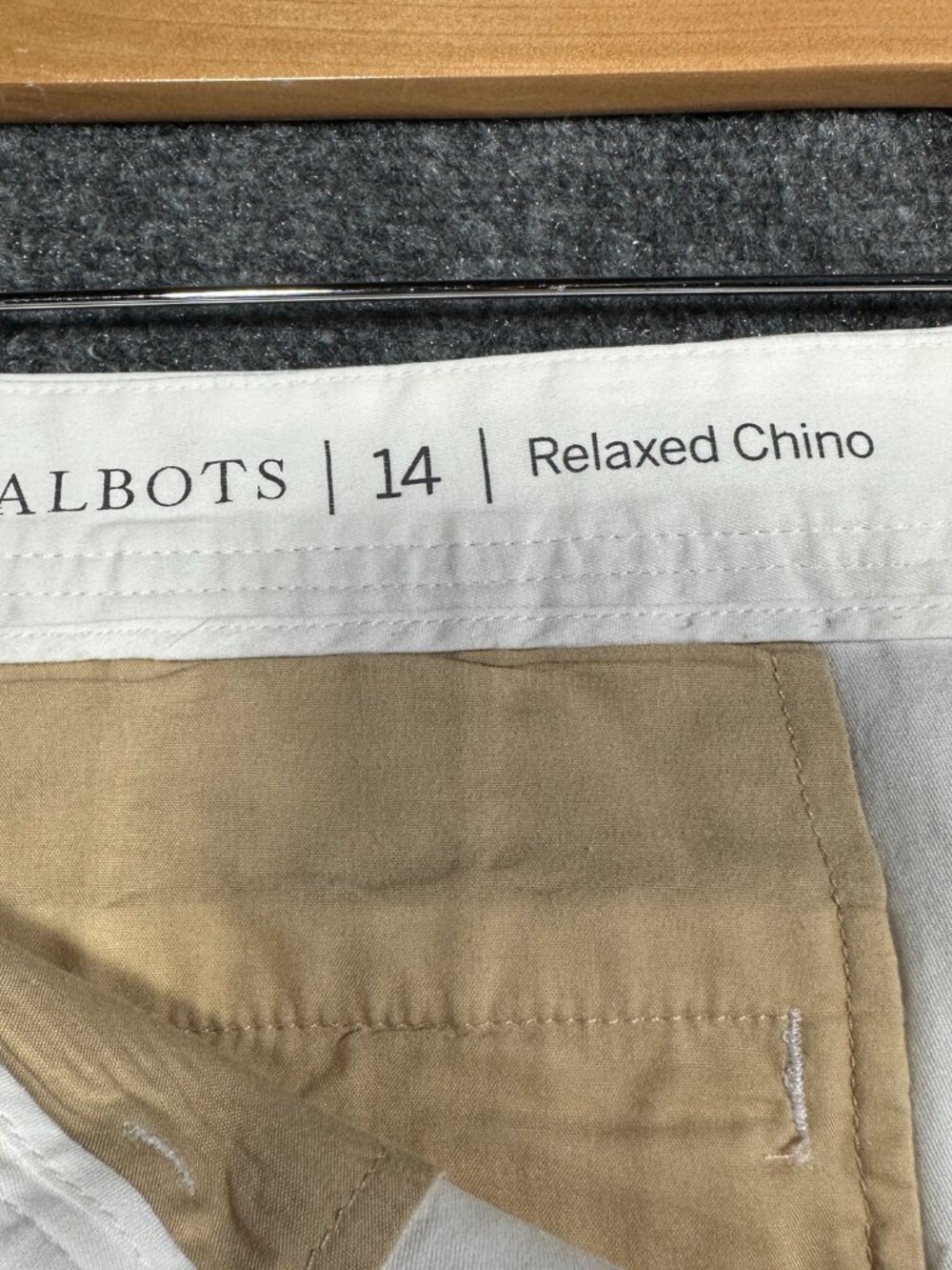 Talbots Pants Womens 14 Relaxed Chino Crop White Cotton Stretch Side Stripe Zip - Picture 5 of 9